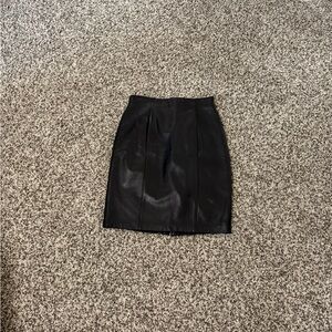 Elegant Black Leather Skirt